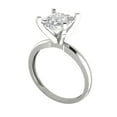 thumbnail image 2 of 2 ct Princess Cut Moissanite Solitaire 18K White Gold Womens Engagement Ring, 2 of 5
