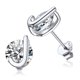 thumbnail image 1 of Pendientes de botón inicial PROSTEEL de Plata esterlina mujer letra J circonita cúbica regalo cumpleaños Navidad, 1 of 8