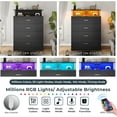 thumbnail image 7 of CalmOasis 4 Drawer Dresser Chest, Modern Chest Organizer with 4 Drawers for Bedroom, LED Lights, Black Finish, 7 of 7