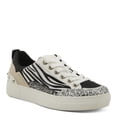 thumbnail image 3 of PATRIZIA GASCAR Women’s Fashion Sneaker – Animal Print Glitter Platform Lace-Up with Stud Accents, 3 of 9
