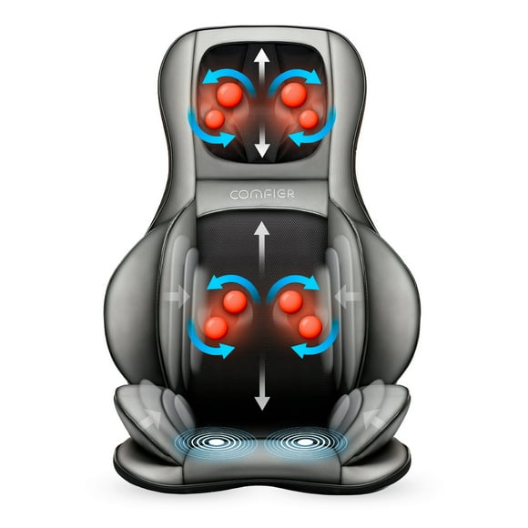 Comfier Neck Back Massager with Heat, Electric Kneading Massage Chair Pad, Air Compression Seat Cushion Massagers