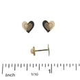 thumbnail image 2 of 18K Solid Yellow Gold Polished and Satin Heart covered Screwback Earrings, 2 of 3