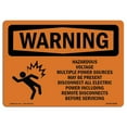 thumbnail image 1 of SignMission OS-WS-D-35-L-12166 Signe d'Avertissement OSHA - Tension Dangereuse Puissance Multiple avec Symbole, 1 of 1