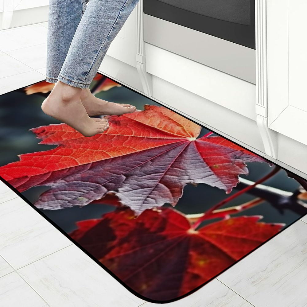 PHYHOO Decorative Door Mat, Door Mat with Non-Slip Rubber Backing, Easy Cleaning, Traps Dirt, Rug for Entry, Patio, Garage - Wine Leaf Wine Harvest Vineyard Plant Autumn 19.68*47.24 in