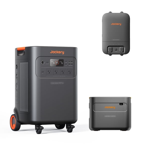 Jackery Solar Generator 5000 Plus Portable Power Station with Extra Battery and Smart Transfer Switch, 10kWh LiFePO4 Battery, 7200W AC Output Solar Generator for Home Use, Emergency Backup