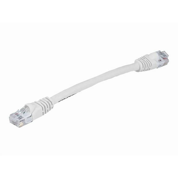 Monoprice FLEXboot Series - Network cable - RJ-45 (M) to RJ-45 (M) - 15.2 cm - UTP - CAT 5e - molded, snagless, stranded - white