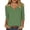 Green, variant on Women's Plus Size Loose Fit Plain Deep V Neck Blouse, Simple Unbuttoned Front Daily Commute 3/4 Sleeve Linen Top S-5XL