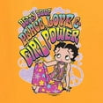 thumbnail image 5 of Wild Bobby Betty Boop Peace, Love and Girl Power Betty Boop Womens T-Shirt, Gold, XX-Large, 5 of 5