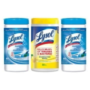 Lysol Two Spring Waterfall & One Citrus 80 Count Disinfecting Wipes 3 Pack (Scents May Vary)