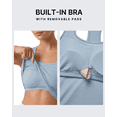 thumbnail image 5 of G4Free Ribbed Removable Built in Bra Workout Tank Tops Woman Racerback Square Neck Yoga Top Lightweight Athletic Tanks, 5 of 8