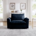 thumbnail image 2 of CoSoTower Blue Corduroy Deep Seat Single Sofa Accent Chair,Deep Seat Couch with Waist Pillow for Living Room/Apartment/Office, 2 of 9