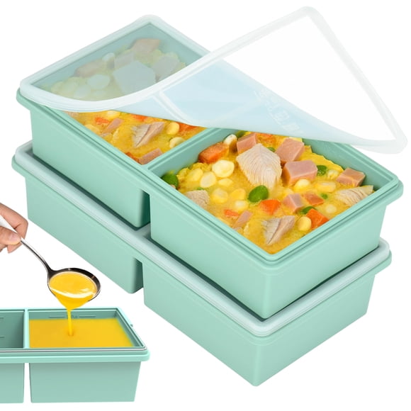 Bandejas para congelador CyHave de silicona de 500 ml y 250 ml con tapas, 2 tazas