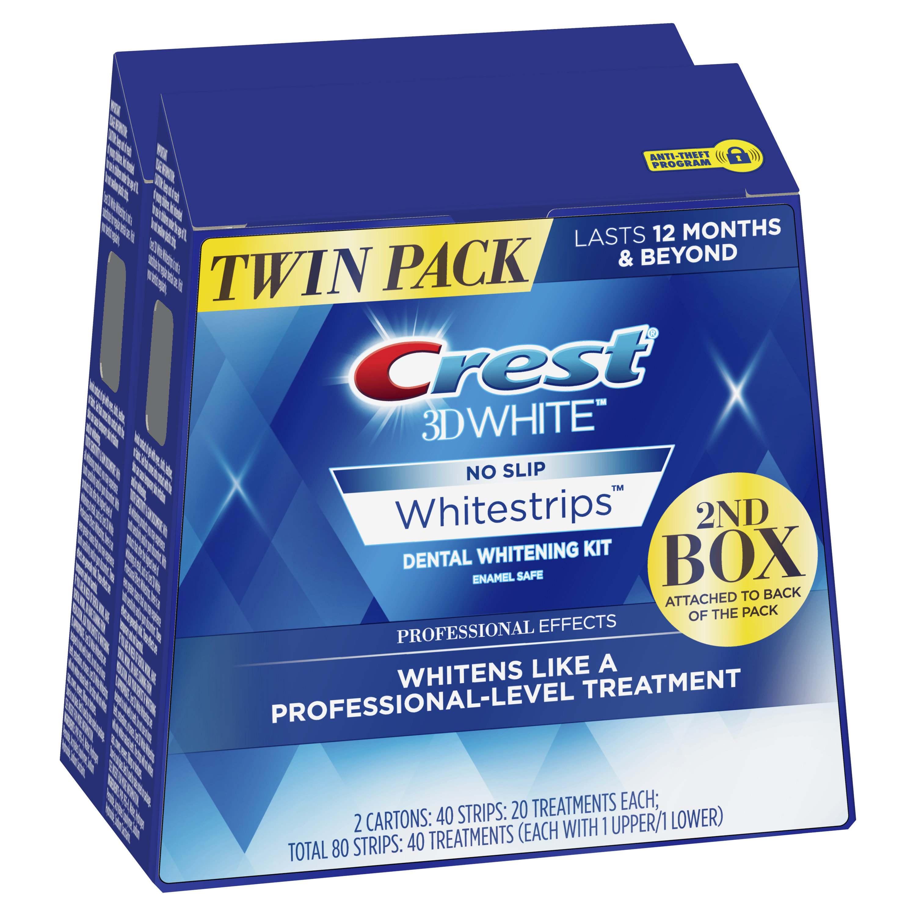 Crest 3D White Professional Effects Whitening Teeth Strips Kit, 40 Treatments (2 Pack) - image 2 of 7