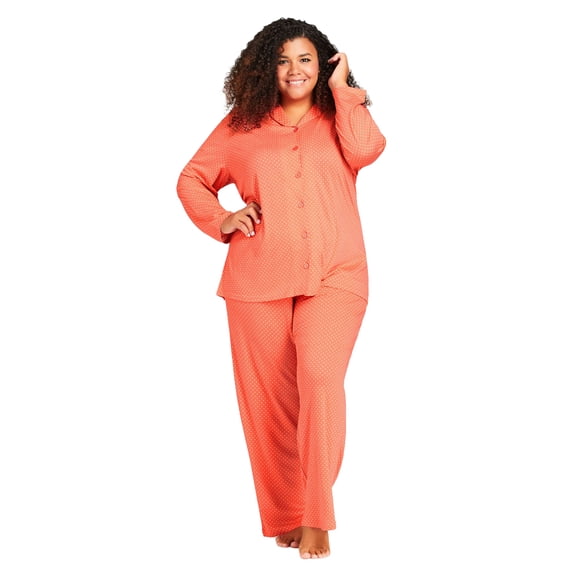 Avenue Women's Plus Size Button Print Sleep Top