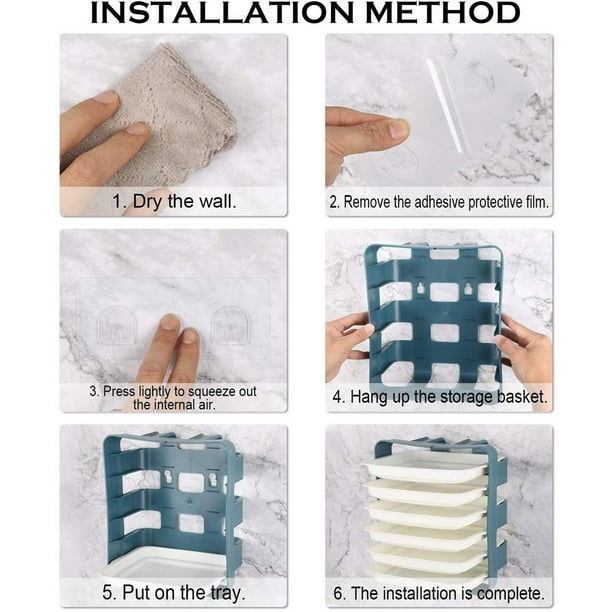 Rejillas De Drenaje De Cocina Estante De Cocina Montado En La Pared Bandejas De Preparación No Perforadas Bastidores De Vegetales De Cocina Bandejas De Verduras Superpuestas De ANGGREK Multi Layer Trays
