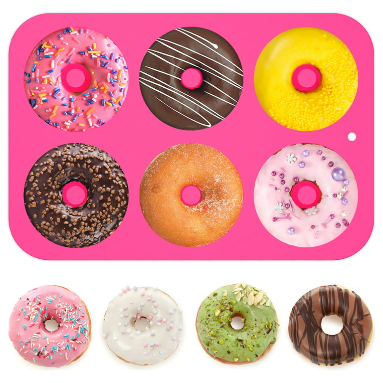 Silicone Donut Pans for Baking,Doughnut Mold,Donut Pan for Kitchen  Baking,Non-Stick Donut Mold for 6 Full-Size,Donuts,Bagels and  More.Oven,Microwave,Refrigerator,Dishwasher Safe