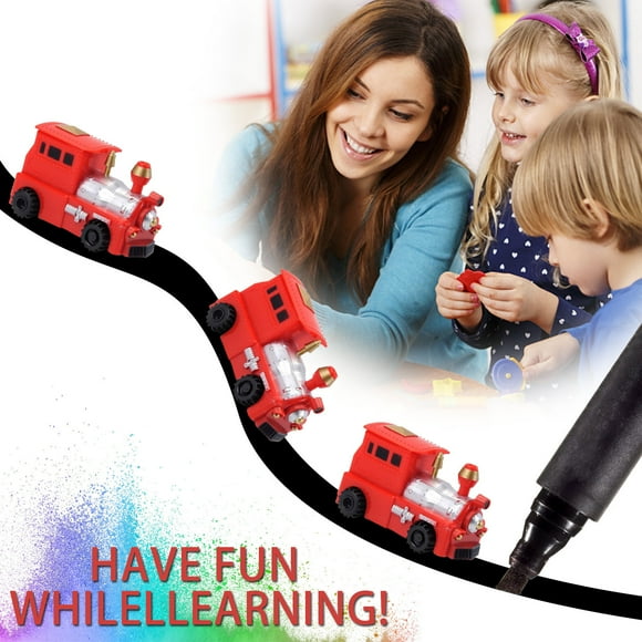 Pisexur Baby Toys Line Induction Car And Pen Toy Car Automatic Induction Road Marking Train Children's Toy 5ml Baby Dolls,Car Toys for 3-5 Years Boys Girls