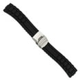 thumbnail image 2 of 24mm Blk Link Design Silicone Slvr-tone Deploy Bkle Watch Band, 2 of 3