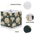 thumbnail image 4 of WOBOGO Yellowish Peony Storage Basket Foldable Easy to Clean Durable with Hollow Support Plate with Handle 15.75×10.63×6.96 in, 4 of 8