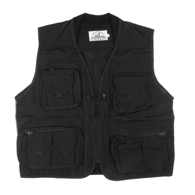 Chaqueta Libre Del Chaleco de Fotografía de Viajeros Multibolsillos de Secado para Hombres , L L DYNWAVEMX Chaleco de pesca de malla
