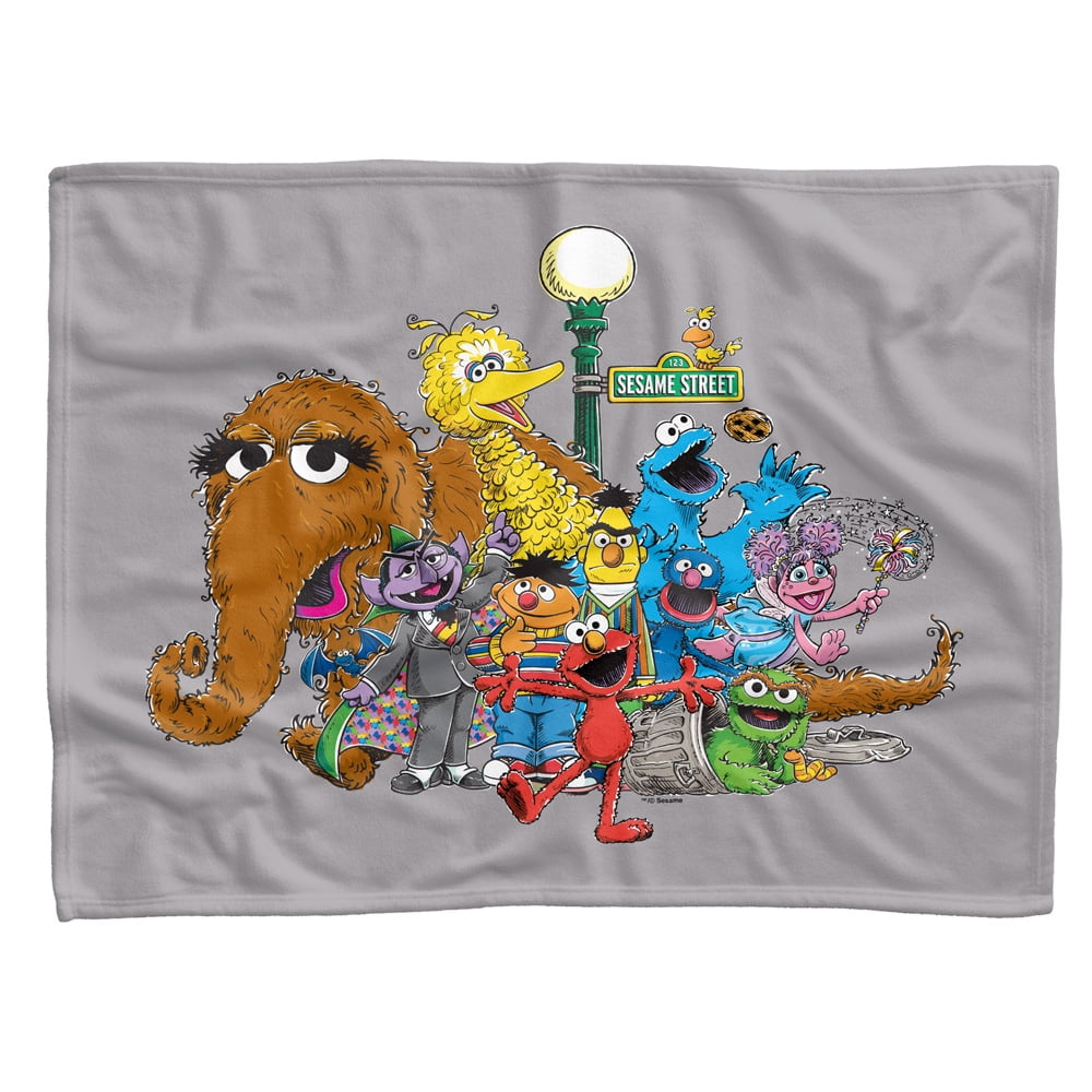 Sesame Street Fleece Baby Blanket, 30'x40', Group Street Light, Unisex