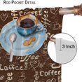 thumbnail image 6 of Retro Coffee Kitchen Curtains, Rustic Brown Background White Blue Tea Set Spoon Watercolor Coffee Cups Print Window Drapes for Cafe Living Room Bedroom 84x84in, 6 of 6
