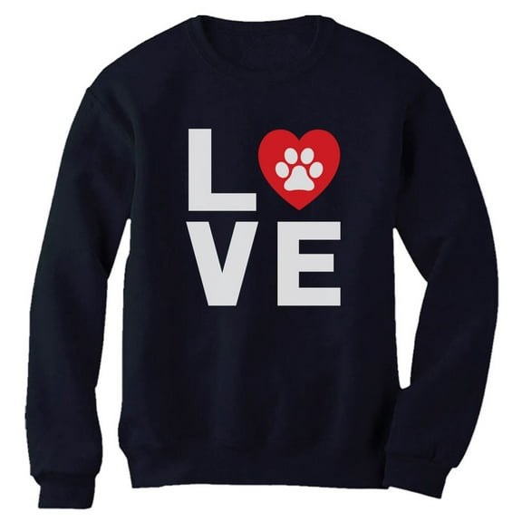 Animal Lover Dog Paw Print - Love Dogs My Best Friend Women Sweatshirt XX-Large Navy