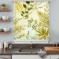 thumbnail image 4 of Sage Green Leaves Sheer Curtains 45 Inches Long, Summer Botanical Farmhouse Watercolor Leaf Light Filering Curtains, Breathable Simi Curtain Privacy Drapes for Kitchen Bathroom Small Window Treatment, 4 of 9