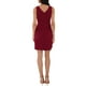 thumbnail image 3 of INSPIRE CHIC Vestido de cóctel sin mangas con escote en V y fruncido, color burdeos, talla 2XL, 3 of 6