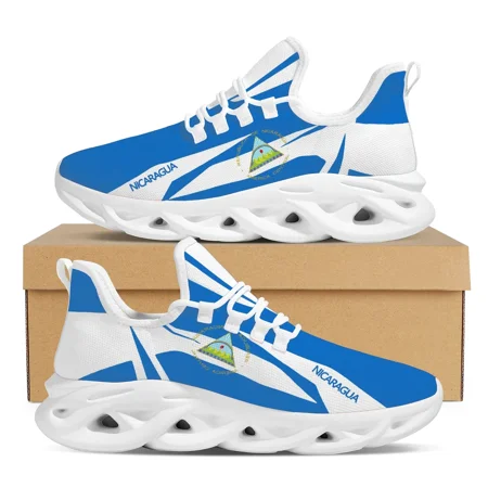 

Casual Comfort Soft Sole Men s Shoes Outdoor Nicaragua Flag Print Flat Vulcanized Shoes Classic Breathable Sneakers Footwear