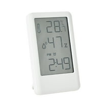 Bwiyojiz Digital Alarm Clock with LCD Display Thermometers Hygrometer Digital Temperature Humidity Snooze Alarm with Smart Clock Calendar, Housewarming Gifts
