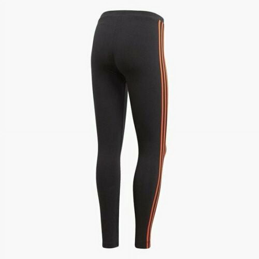 adidas leggings 3 stripes orange