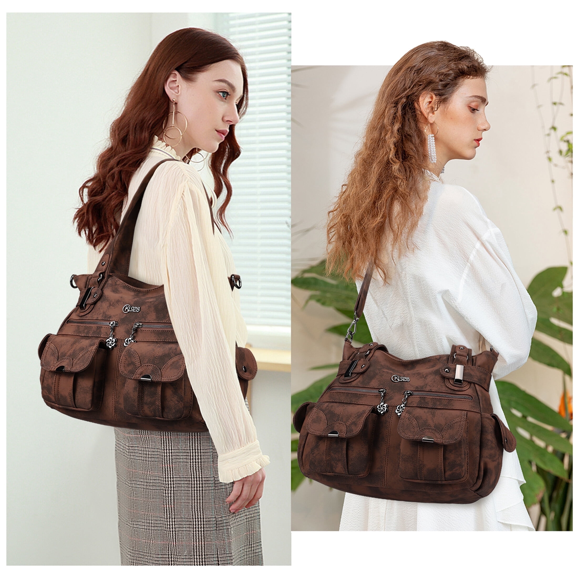 KL928 New Purses and Handbags for Women Multi-Pocket Crossbody Bag with Adjustable Straps