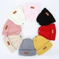 thumbnail image 1 of Mode Bébé Unisexe Automne Hiver Tricoté Bonnet Pompon Chapeaux Épaissir Chaud, 1 of 10