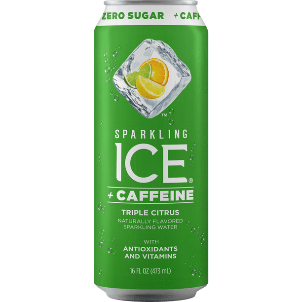 Sparkling Ice® + Caffeine Triple Citrus, 16 Fl Oz Can, 12 Count