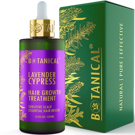 Botanical Hair Growth Treatment Lavender Hair Oil For Hair Thinning Prevention Pre-Shampoo Scalp Stimulating Detox Head Spa Natural Anti-Hair Loss Thickening Products With Biotin 4.2 Fl Oz