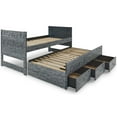 thumbnail image 4 of Bedz King Twin Captains Bed with Trundle and 3 Built in Drawers, Weathered Black, 4 of 9