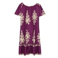 thumbnail image 5 of Ayolanni Purple Holiday Party Dresses for Women Boho Short Sleeve Midi Dresses Summer Dresses for Girls 4x, 5 of 6