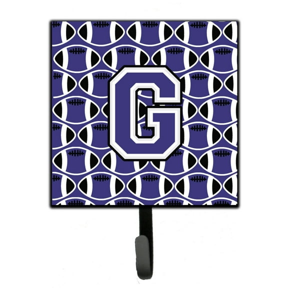 Letter G Football Purple and White Leash or Key Holder