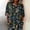 Green4, variant on 3/4 Sleeve Tops for Women,floral Print Tshirts Round Neck Loose Fit 3/4 Sleeve Tops for Women Pleated Shirts Fall T Shirts Tunic Tops Graphic Fall Outfits for Women,Blackish Green,L