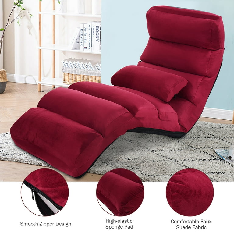 Costway stylish folding lazy sofa chair with pillow sale