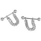 thumbnail image 5 of 1 par de anillos de material acero inoxidable de 14 de imitación con escudo en apariencia de U de doble hilera Yinane NippleRing de acero inoxidable, 5 of 8