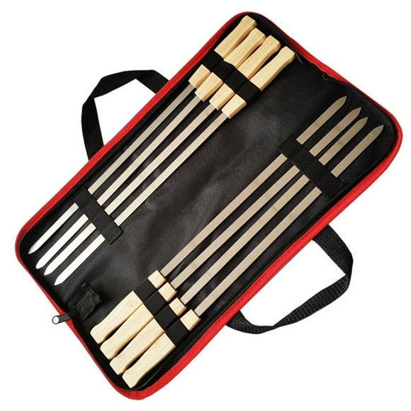 Mistaha 8PCS Barbecue Skewer Sticks with Storage Bag Grilling Flat Kabob Reusable Metal Skewers Stainless