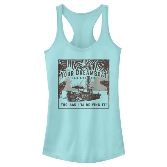 Junior's Jungle Cruise Your Dreamboat Has Arrived  Racerback Tank Top Cancun Medium