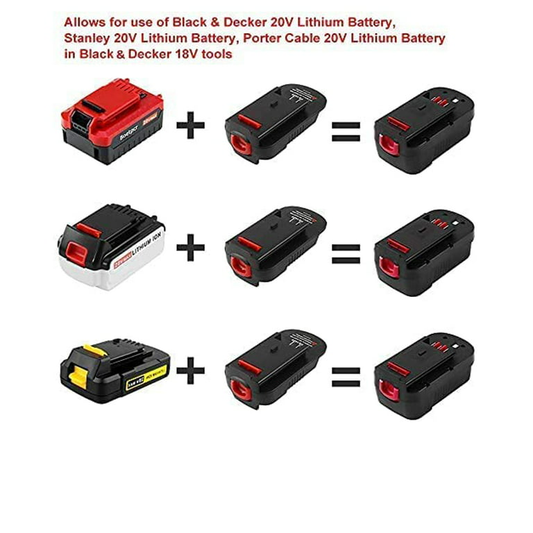 Black+Decker/Porter-Cable/Stanley to Dewalt Li-ion Battery Adapter