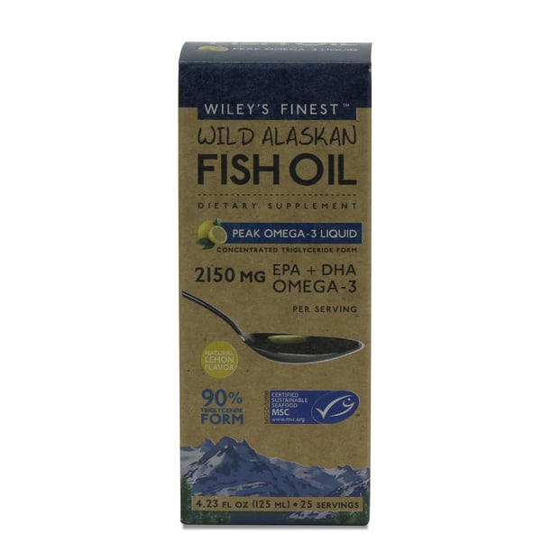 Wiley's Finest Fish Oil Peak Omega3 Liquid, Lemon Flavor, 4.23 Fl Oz