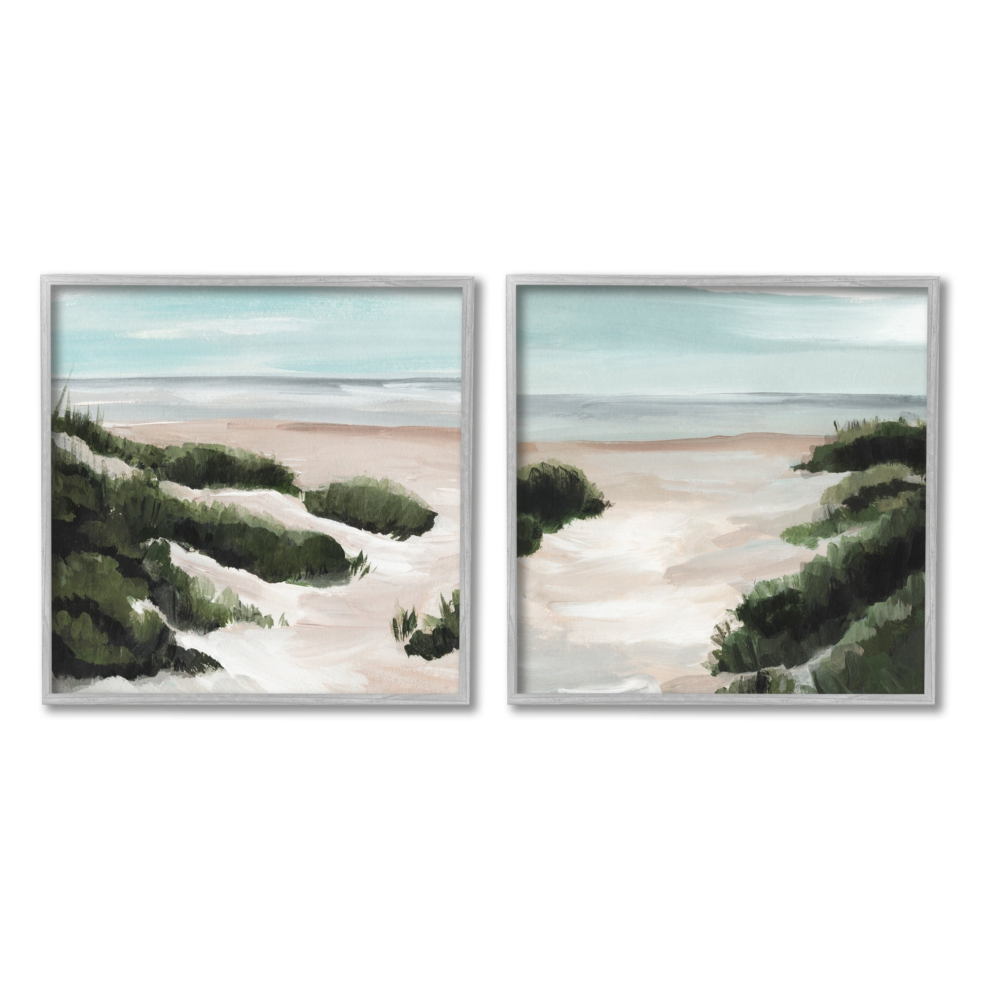 Stupell Industries Tall Grass Sand Dunes Soft Wave Beach Landscape, 12 x 12,Design by Annie Warren