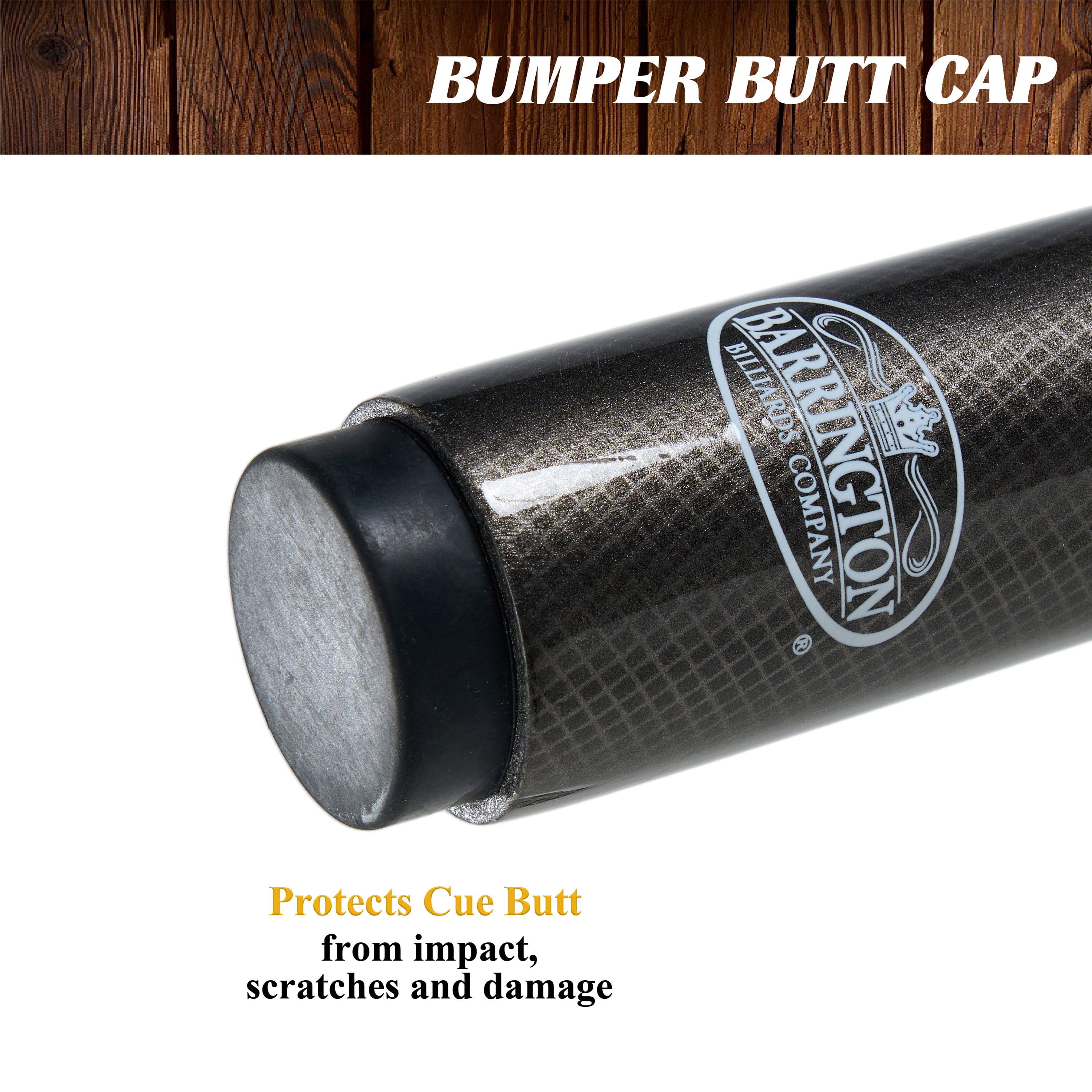 Barrington Billiards Titanium 58-inch Carbon Fiber Two-Piece Pool Cue with Quick-Release Joint and Anti-Slip Grip