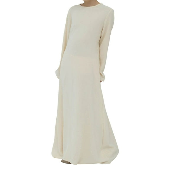 XAOWF Child Girl Dress Casual Long Sleeve Breathable Casual Stylish Loose Fit Traditional Dresses Everyday Wear 3-12 Years 2025 Lovely Trendy Sundress