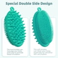 thumbnail image 3 of 2-in-1 Silicone Body Scrubber, Gentle Shower Brush, Anti-Slip, Lathers Well - 2-Pack (White+Blue), 3 of 5